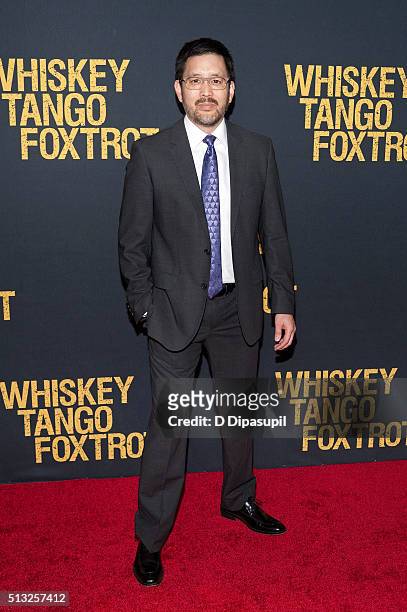 Scott Takeda attends the "Whiskey Tango Foxtrot" world premiere at AMC Loews Lincoln Square 13 theater on March 1, 2016 in New York City.