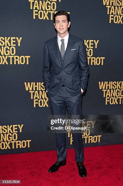 Nicholas Braun attends the "Whiskey Tango Foxtrot" world premiere at AMC Loews Lincoln Square 13 theater on March 1, 2016 in New York City.