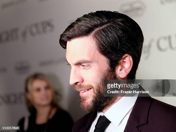 Actor Wes Bentley attends the premiere of Broad Green Pictures' "Knight Of Cups" on March 1, 2016 in Los Angeles, California.