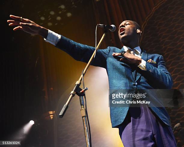 Leon Bridges performs at The Tabernacle on March 1, 2016 in Atlanta, Georgia.