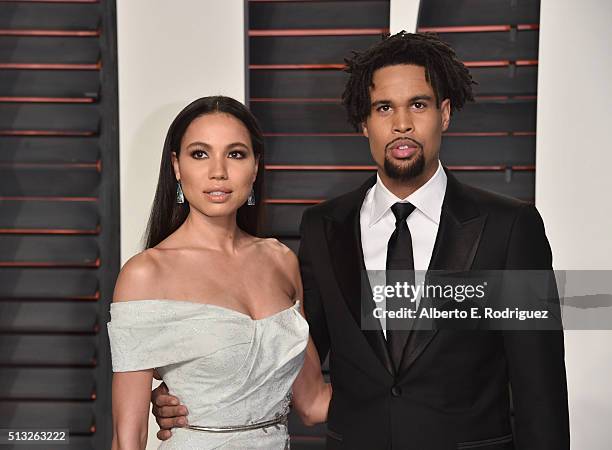 Actress Jurnee Smollett-Bell and Josiah Bell attend the 2016 Vanity Fair Oscar Party hosted By Graydon Carter at Wallis Annenberg Center for the...