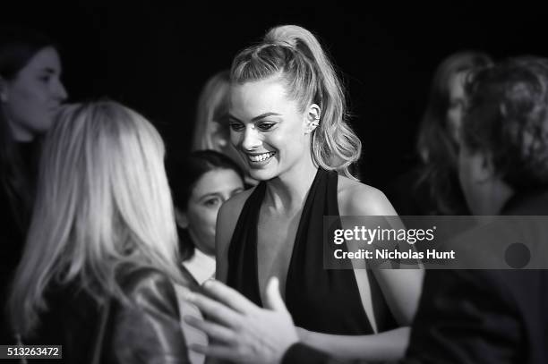 Actress Margot Robbie attends the "Whiskey Tango Foxtrot" world premiere - Arrivals at AMC Loews Lincoln Square 13 theater on March 1, 2016 in New...