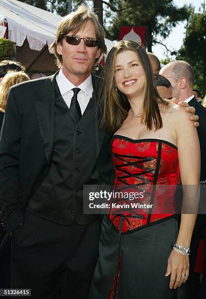 Actor Kevin Sorbo and wife Sam Jenkins attend the 56th Annual Primetime Emmy Awards on September 19, 2004 at the Shrine Auditorium, in Los Angeles,...