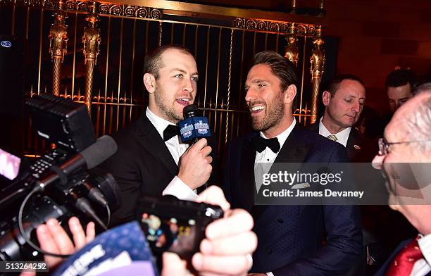 Derek Stepan and Henrik Lundqvist attend New York Rangers Casino Night To Benefit The Garden Of Dreams Foundation at Gotham Hall on March 1, 2016 in...
