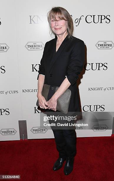 Actress Sissy Spacek attends the premiere of Broad Green Pictures' "Knight of Cups" at The Theatre at Ace Hotel on March 1, 2016 in Los Angeles,...