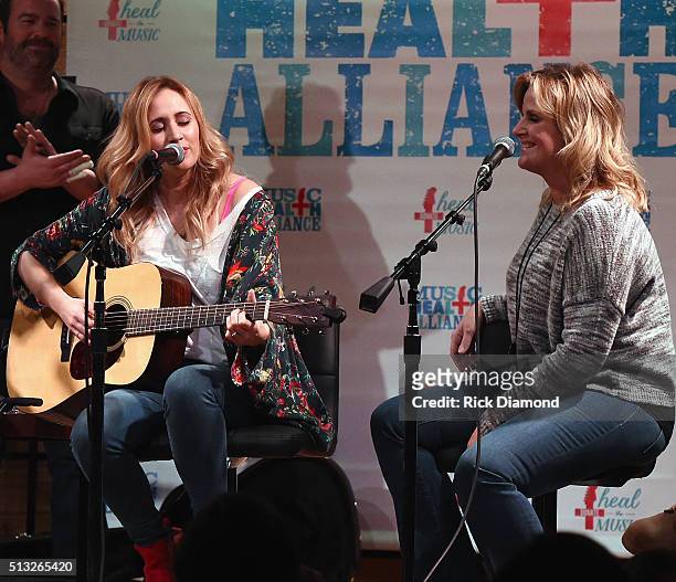 Singer/Songwriter Jessi Alexander and special guest Singer/Songwriter Trisha Yearwood perform togeather during The First And The Worst To Benefit...