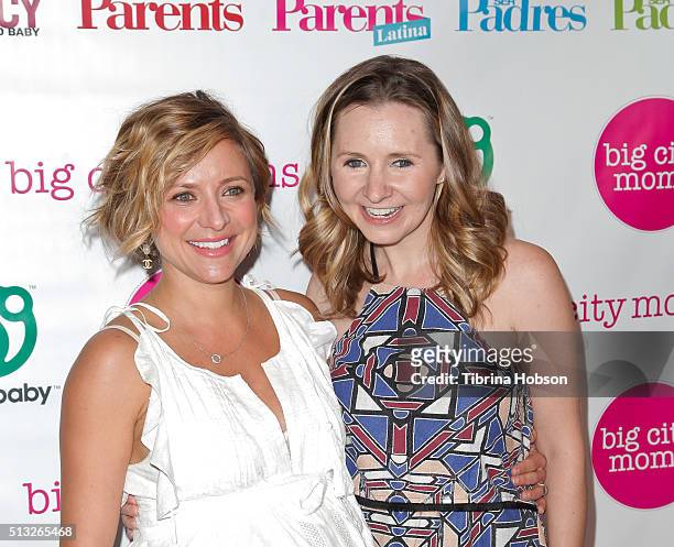 Christine Lakin and Beverley Mitchell attend the Big City Moms Host 'The Biggest Baby Shower Ever' at Skirball Cultural Center on March 1, 2016 in...