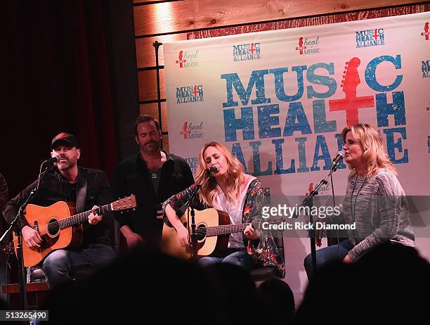 Singer/Songwriter Jon Randal, Lee Brice, Jessi Alexander and special guest Singer/Songwriter Trisha Yearwood perform togeather during The First And...