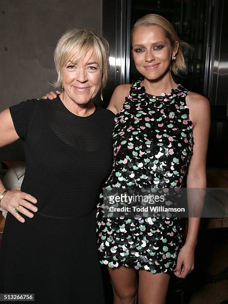 Producer Sarah Green and Teresa Palmer attend the after party for the Knight Of Cups Premiere on March 1, 2016 in Los Angeles, California.