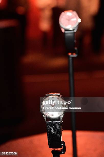 Watch on display at the launch of the Globemaster, the worlds first master chronometer, hosted by OMEGA and brand ambassador Eddie Redmayne at Mack...