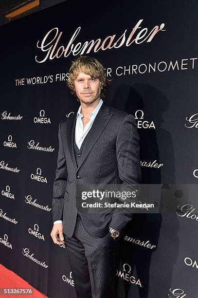 Actor Eric Christian Olsen attends the launch of the Globemaster, the worlds first master chronometer, hosted by OMEGA and brand ambassador Eddie...