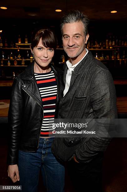 Actors Katie Aselton and Ross Partridge attend the after party for the Los Angeles Premiere Of Broad Green Pictures' "Knight Of Cups" on March 1,...