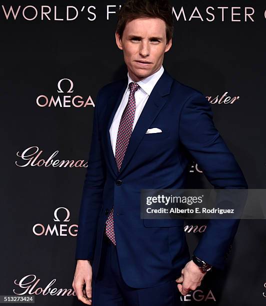 Ambassador Eddie Redmayne attends the launch of the Globemaster, the worlds first master chronometer, hosted by OMEGA and brand ambassador Eddie...