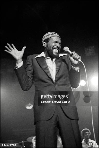 Marvin Gaye performing at the Royal Albert Hall, London, UK 25 January 1980.