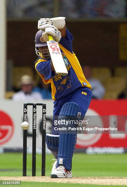 Marvan Atapattu batting during the NatWest Series One Day International between India and Sri Lanka at Edgbaston, Birmingham, 6th July 2002. India...