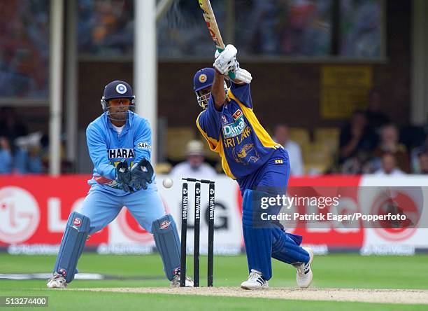 Marvan Atapattu of Sri Lanka is bowled by Anil Kumble during the NatWest Series One Day International between India and Sri Lanka at Edgbaston,...