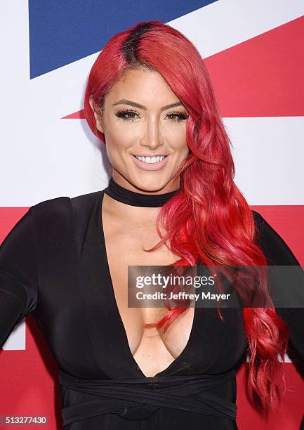 Personality Natalie Eva Marie attends the premiere of Focus Features' 'London Has Fallen' held at ArcLight Cinemas Cinerama Dome on March 1, 2016 in...