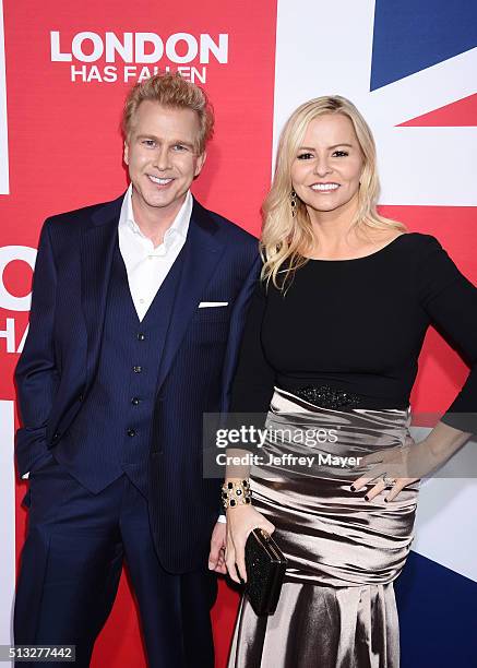 Writers Creighton Rothenberger; Katrin Benedikt attends the premiere of Focus Features' 'London Has Fallen' held at ArcLight Cinemas Cinerama Dome on...