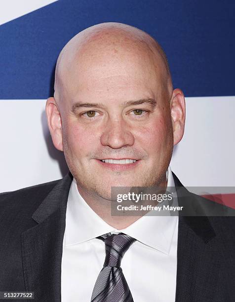 Composer Trevor Morris attends the premiere of Focus Features' 'London Has Fallen' held at ArcLight Cinemas Cinerama Dome on March 1, 2016 in...