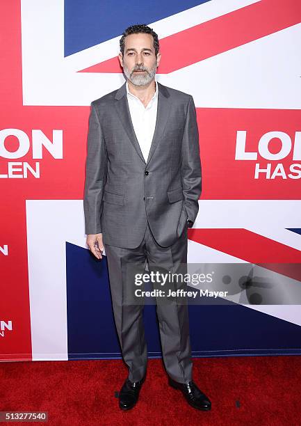 Actor Waleed Zuaiter attends the premiere of Focus Features' 'London Has Fallen' held at ArcLight Cinemas Cinerama Dome on March 1, 2016 in...
