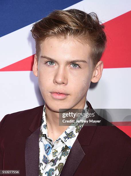 Actor Aidan Alexander attends the premiere of Focus Features' 'London Has Fallen' held at ArcLight Cinemas Cinerama Dome on March 1, 2016 in...