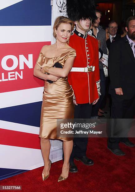 Actress Radha Mitchell attends the premiere of Focus Features' 'London Has Fallen' held at ArcLight Cinemas Cinerama Dome on March 1, 2016 in...