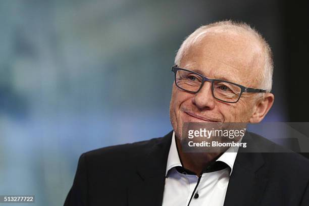 John Caudwell, billionaire and founder of Phones4U Ltd., reacts during a Bloomberg Television interview in London, U.K., on Wednesday, March 2, 2016....