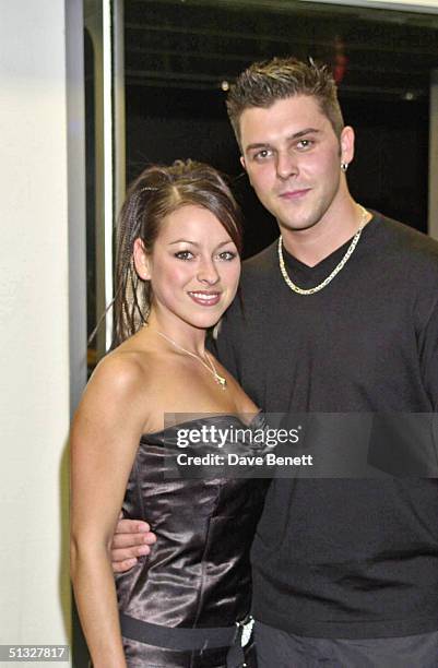 Lisa Scott Lee and her boyfriend attend the UK Premiere of "American Pie 2" at The Odeon Cinema followed by the party at Titanic Restaurant on...