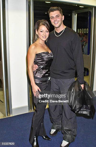 Lisa Scott Lee and her boyfriend attend the UK Premiere of "American Pie 2" at The Odeon Cinema followed by the party at Titanic Restaurant on...