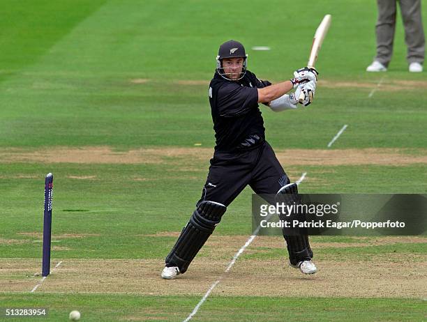 Craig McMillan batting for New Zealand during his innings of 52 runs in the NatWest Series Final between New Zealand and West Indies at Lord's,...
