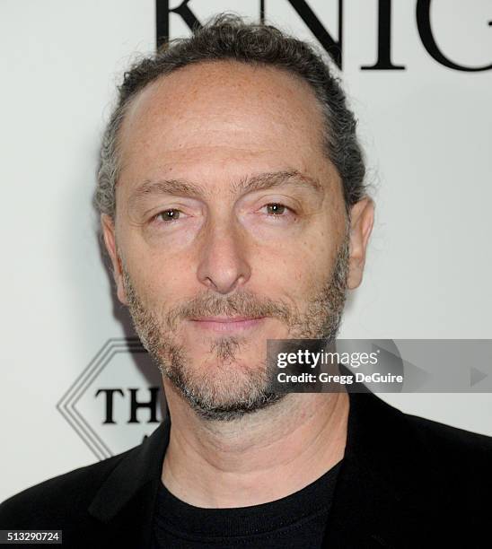 Cinematographer Emmanuel Lubezki arrives at the premiere of Broad Green Pictures' "Knight Of Cups" on March 1, 2016 in Los Angeles, California.