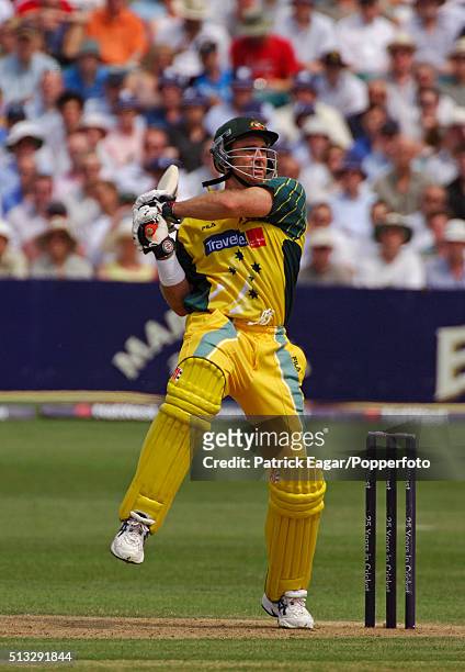 Matthew Hayden batting for Australia during the NatWest Series One Day International between England and Australia at Bristol, 19th June 2005....