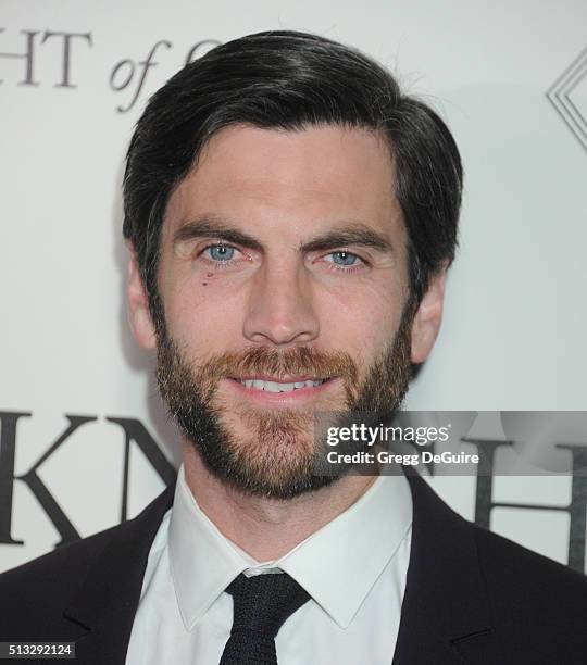 Actor Wes Bentley arrives at the premiere of Broad Green Pictures' "Knight Of Cups" on March 1, 2016 in Los Angeles, California.