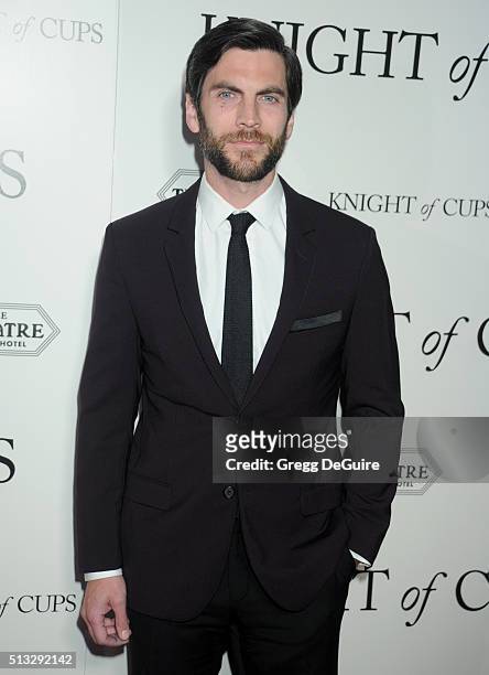 Actor Wes Bentley arrives at the premiere of Broad Green Pictures' "Knight Of Cups" on March 1, 2016 in Los Angeles, California.