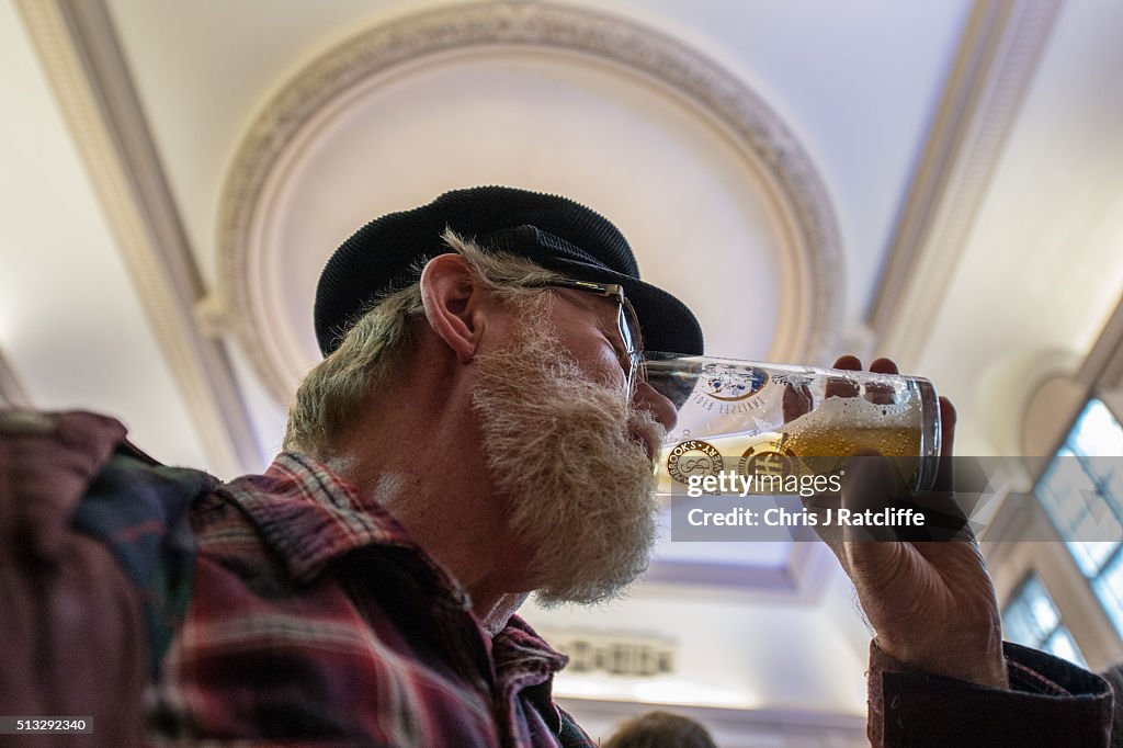 Drinkers Visit The London Beer And Cider Festival