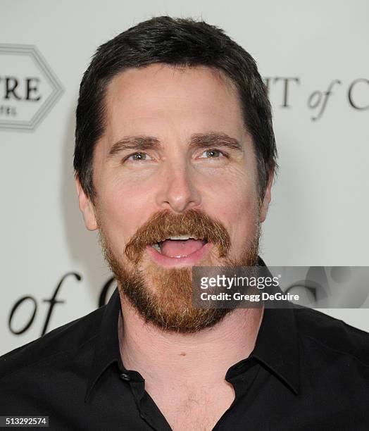 Actor Christian Bale arrives at the premiere of Broad Green Pictures' "Knight Of Cups" on March 1, 2016 in Los Angeles, California.