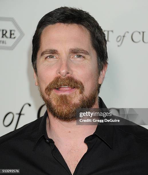 Actor Christian Bale arrives at the premiere of Broad Green Pictures' "Knight Of Cups" on March 1, 2016 in Los Angeles, California.