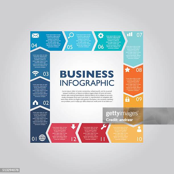 business infographic - square infographic stock illustrations