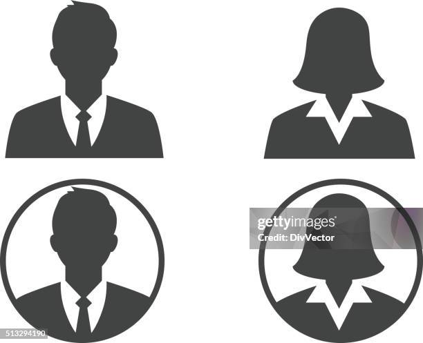 business avatar profile - businesswoman silhouette stock illustrations