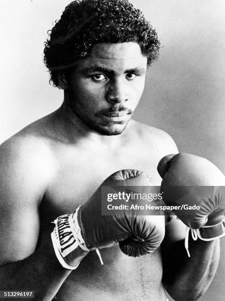 Portrait of boxer Greg Page, 1960.