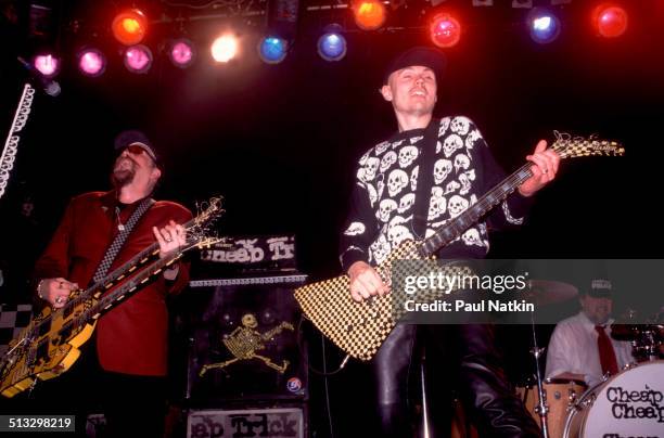 American musician Rick Nielsen , of the band Cheap Trick, performs with special guest Billy Corgan, of Smashing Pumpkins, onstage at the Metro...