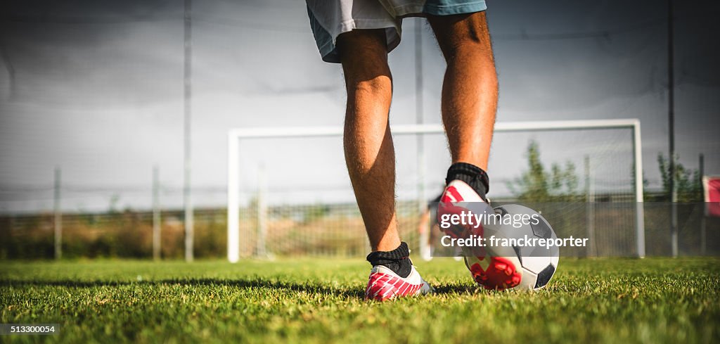 Soccer player at the penalty