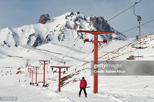 erciyes ski centre - tellerlift stock-fotos und bilder