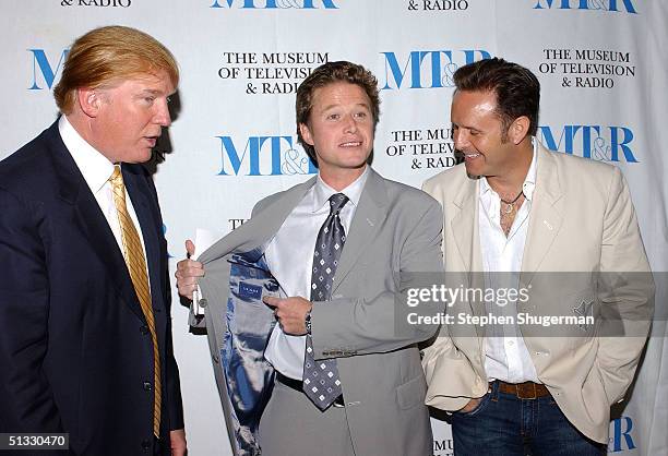 Businessman Donald Trump, television host Billy Bush, and Creator/Executive Producer Mark Burnett attend the Museum of Television and Radio presents...