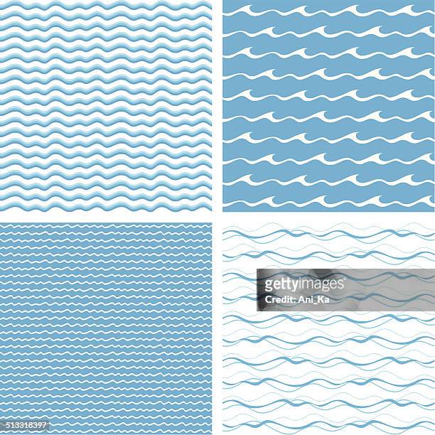 ilustraciones, imágenes clip art, dibujos animados e iconos de stock de sin fisuras las olas - waves pattern