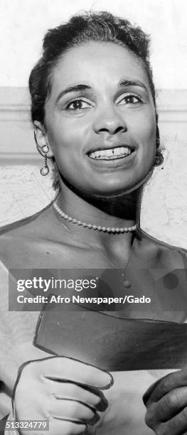 Marguerite Belafonte receiving an award, August 27, 1960.