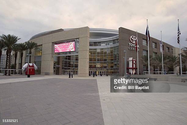 Exterior view of the brand new Toyota Center in 2003 in Houston, Texas. NOTE TO USER: User expressly acknowledges and agrees that, by downloading and...