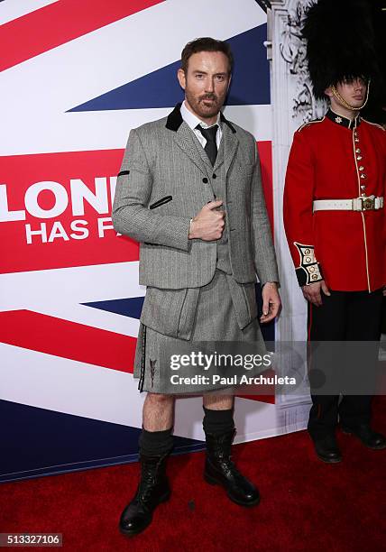 Actor Bryan Larkin attends the premiere of "London Has Fallen" at ArcLight Cinemas Cinerama Dome on March 1, 2016 in Hollywood, California.