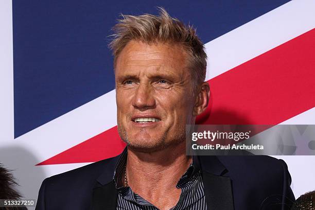 Actor Dolph Lundgren attends the premiere of "London Has Fallen" at ArcLight Cinemas Cinerama Dome on March 1, 2016 in Hollywood, California.