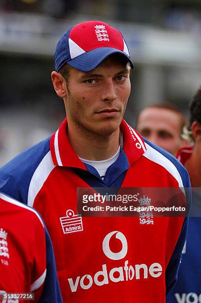 England bowler Chris Tremlett during the presentation ceremony after the NatWest Series Final between England and Australia was tied at Lord's,...